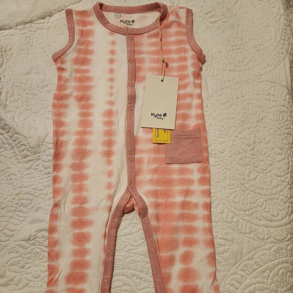 Kyte BABY Crepe Riptide Sleeveless Snap Romper